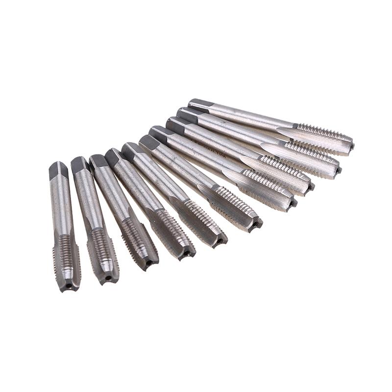 

10pcs Machine Hand Threading Taps HSS Metric Machine Plug Thread Screw Tap Tool Set Spiral Point Straight Flute M10 M12 M10