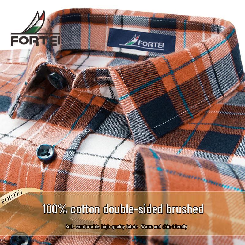 Мужская клетчатая рубашка Futing из двойного хлопка 40