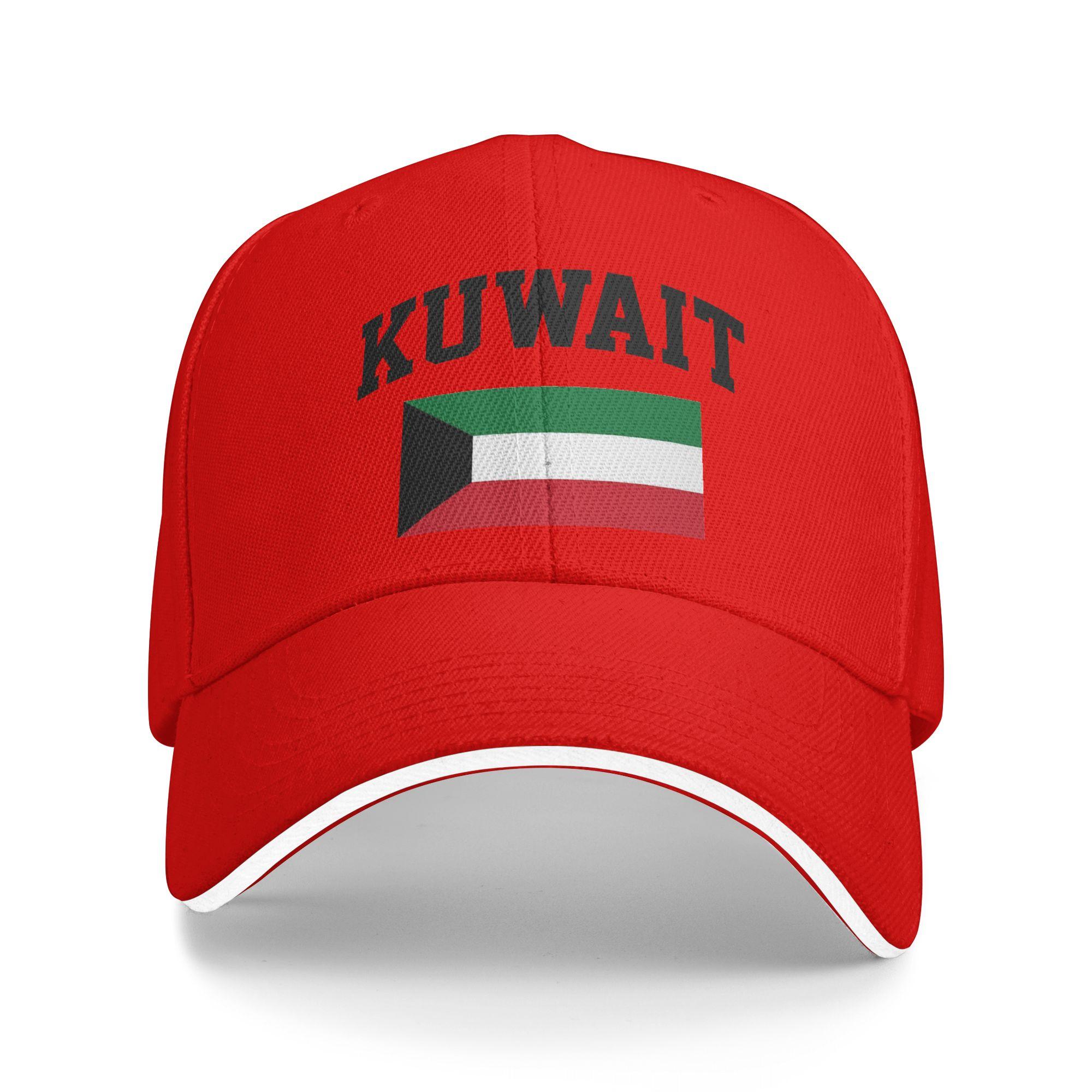 

Unisex Kuwait Flag Outdoor Hat Adjustable Cap Casual Baseball Cap Golf Hats One Size