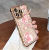 Oil Painting Flower Plating Armor Phone Case For iPhone 15 14 11 13 Pro Max 12 Mini XS X XR 8 7 Plus SE Anti-Knock Clear Cover