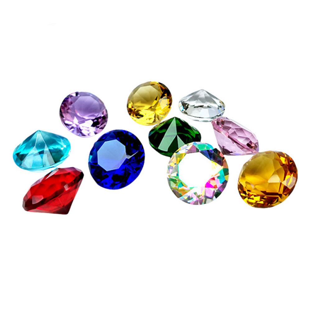 10mm Colorful Crystal Glass Diamond Party Decor Gems Wedding Table Ornaments DIY Accessories Pack of 10