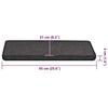 VidaXL Tapis d'escalier 30 pièces 65 x 21 x 4 cm Anthracite Bord rectangulaire 3365765