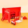 Wooden Fire Scene Construction Building Block Toys Play Set For Parent Child Interaction