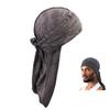 BERUKO Retrô Algodão Danificado Do-rag Bandana Hip Hop Dança Dançarino Turbante Pirata Touca Durag (cinza escuro)