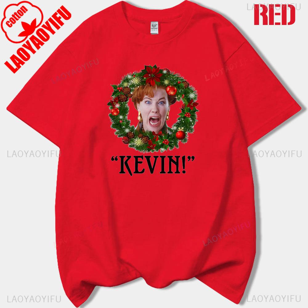 Vintage Classic Funny Home Alone Macaulay Culkin Movie Printed Tshirt Woman Man Merry Christmas Cotton Shortsleeved Tshirt