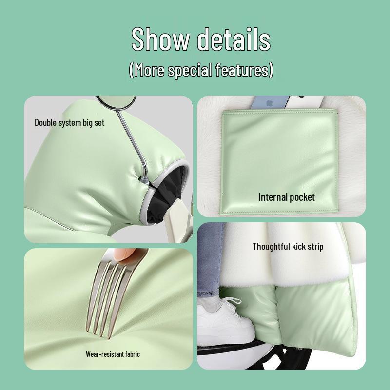 Winter Windproof Sharkskin Cape for Electric Vehicles – Thick, Waterproof, and Insulated Motorcycle Cover