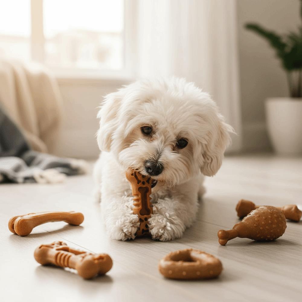 Bone Chicken Leg Shaped Puppy Teething Toy Non-Toxic Dog Molar Toy  For Small Medium Dogs