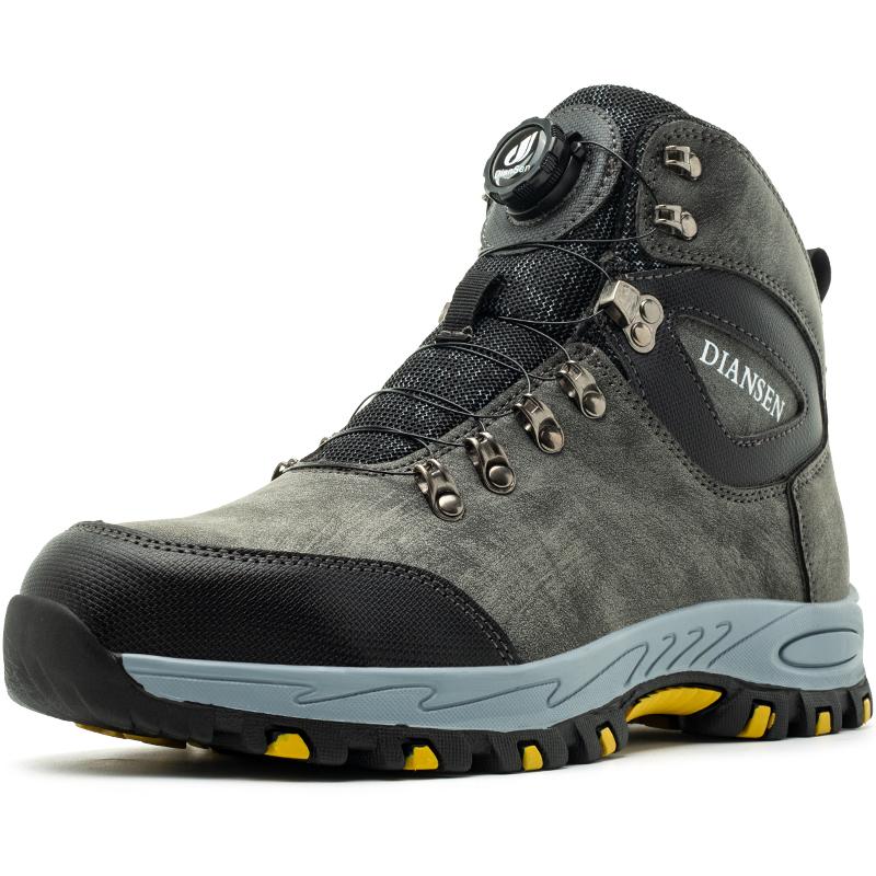 New Rotating Button  Waterproof Security Work Safety Boots Protective Leather Boots Anti-smash Anti-puncture Industrial Shoe