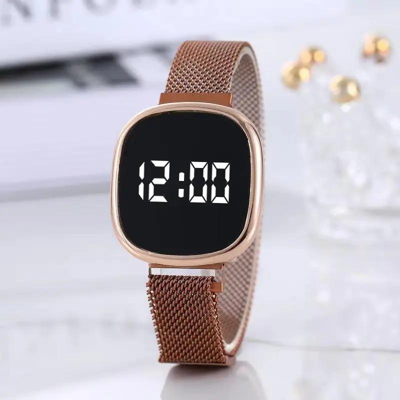 Minimalist Black Multi-Function Touchscreen Magnetic Wristwatch for Men & Women - Trendy, Versatile, Fashionable.