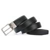 Men's Double-Sided Genuine Leather Belt with Rotating Pin Buckle - Business Casual Style
