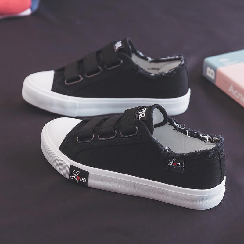 Velcro Student Canvas Shoes Women's Shoes Korean Version of Ulzzang Cloth Shoes All-match Breathable Sneakers