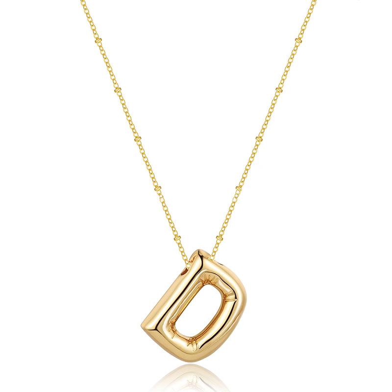 Glossy Titanium Steel Alphabet Necklace for Women - Non-fading, High-grade Letter Pendant On Clavicle Chain