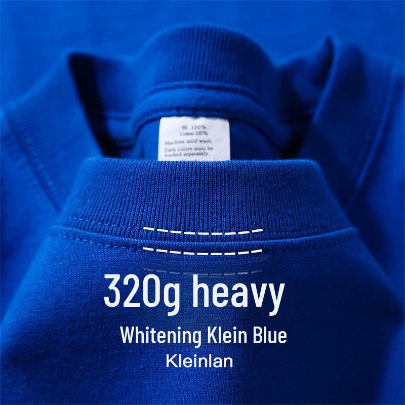 320g Heavyweight White Cotton Short-Sleeve T-Shirt for Men and Women - Thick, Non-Transparent, Loose Fit, Perfect for Summer. 