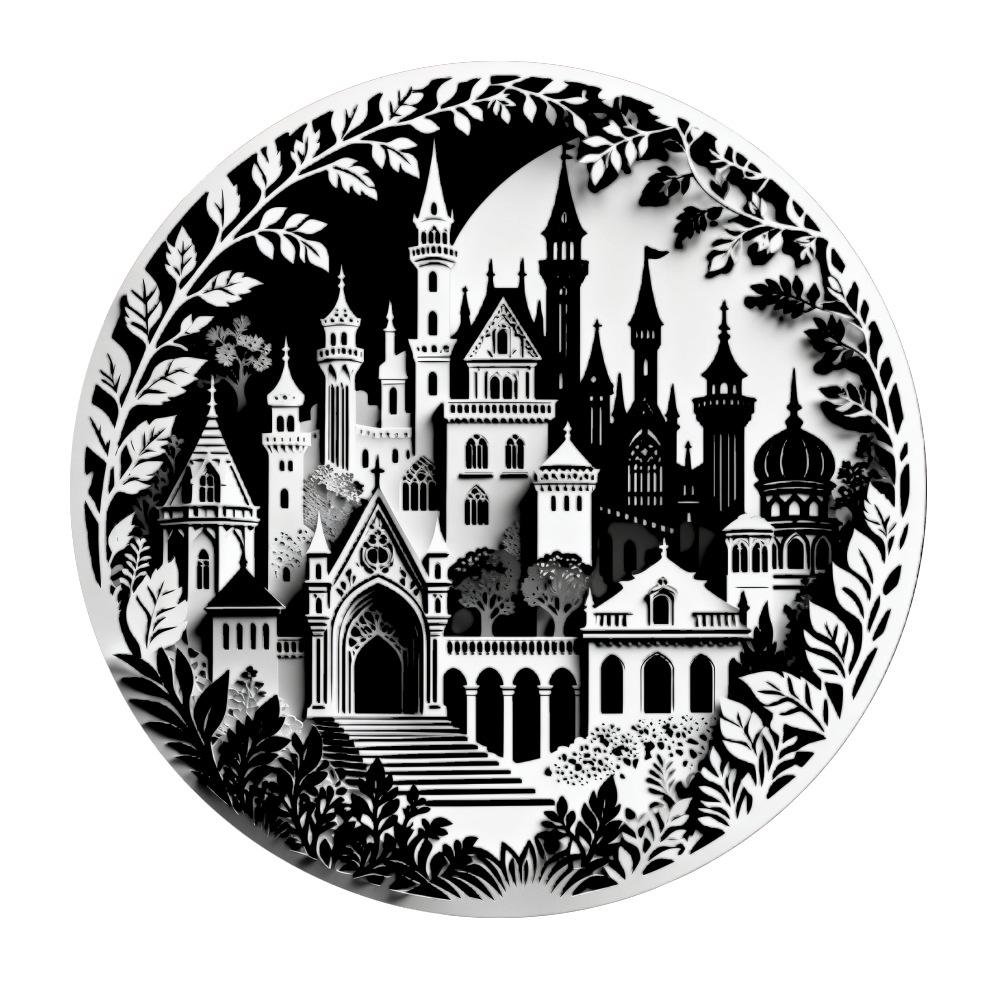 Retro Iron Art Round Wall Decor Print for Home Crafts & Gifts