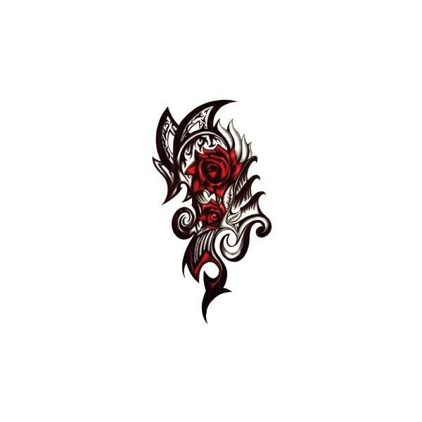 Flower Arm Tattoo Sticker Large Flower Red Rose Body English Arm Chest Cover Waterproof Simulation Tattoo Sticker