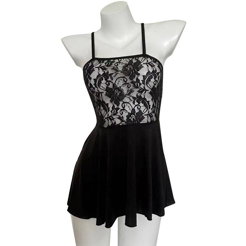 Sexy Lingerie Female Sexy Suspender Lace Seduction Nightgown Nightclub Hot Uniform No-take Pajamas