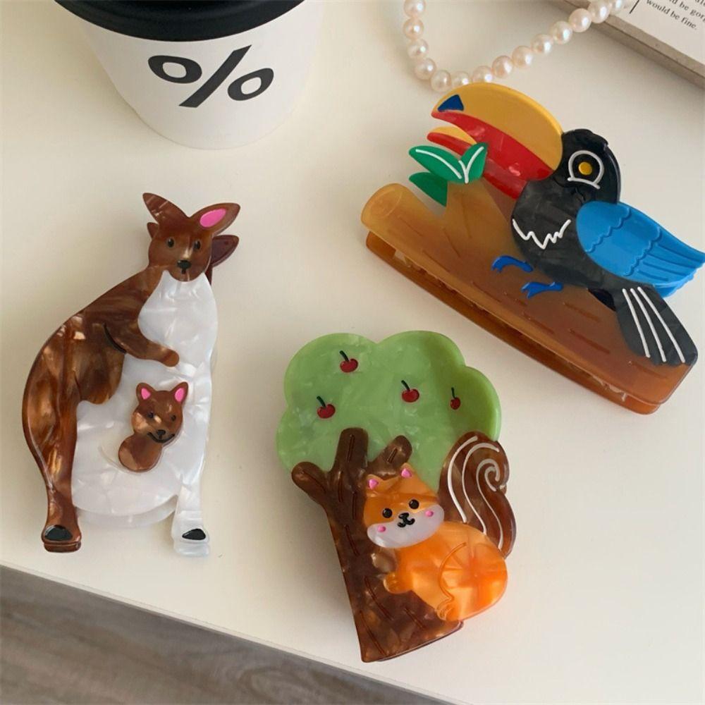 Creative Acetate Hair Claw Cartoon Bird Shark Clip Sweet Animal Hair Clip Girls