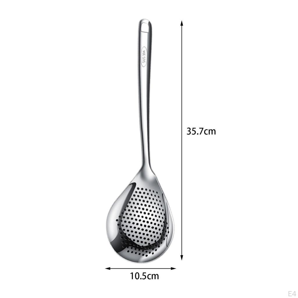 304 Stainless Steel Skimmer Slotted Spoon Anti Scald Handle Kitchen Strainer Ladle