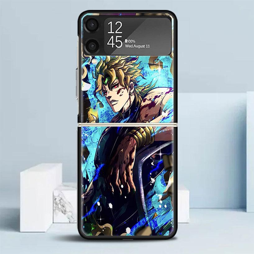 JoJo Adventure Dio Diego Brando Black Cover for Samsung Galaxy Z Flip 7 6 5 4 3 5G Phone Case Flip7 Flip6 Flip5 Flip4 Flip3 Patt