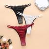European & American Lace Patchwork Thin Strap Thong Lingerie - Sexy, Breathable Women's Panties