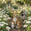 Innenbereich Eingangshalle Dekorationen Waldhirsch Kleintier Harzstatue, Elchfigur mit Kaninchen Außenbereich Terrasse Rasen Dekorationen Fuchs Igel,