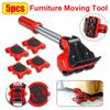 5Pcs/Set Heavy Duty Furniture Lifter with Wheel Bar Save Effort Furniture Roller Skating 360-degree Universal Casters