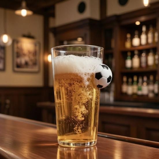 Soccer Beer Glass, Football-Shaped Glass Mug, 700ml Capacity Hot Cold Drink Glass Cup for Bar Pub Home Use