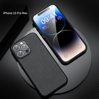 Luxuriöse kabellose Ladegerät-Hülle aus Leder für Apple iPhone 15 Pro Max, iPhone 14 Pro, stoßfeste Kamera-Objektiv-Schutzhülle