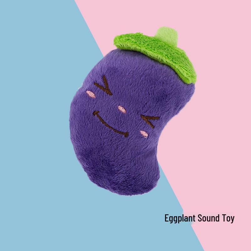 Cartoon Fruit & Vegetable Dog Plush Toy – Colorful Fruit Teething Supplies