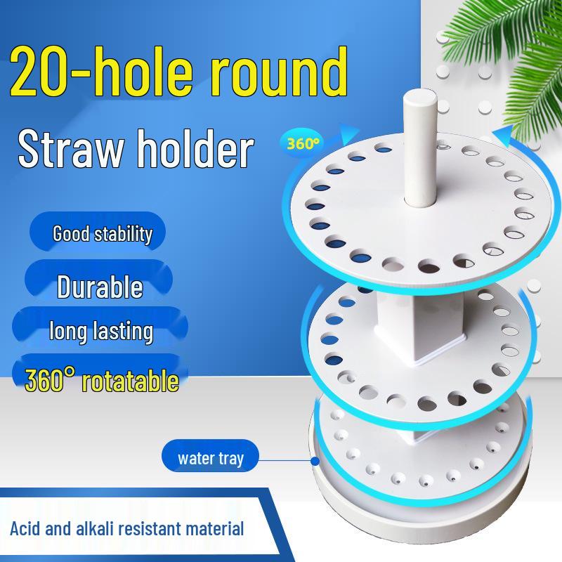 Acid & Alkali Resistant Rotating Glass Pipette & Straw Holder Lab Stand