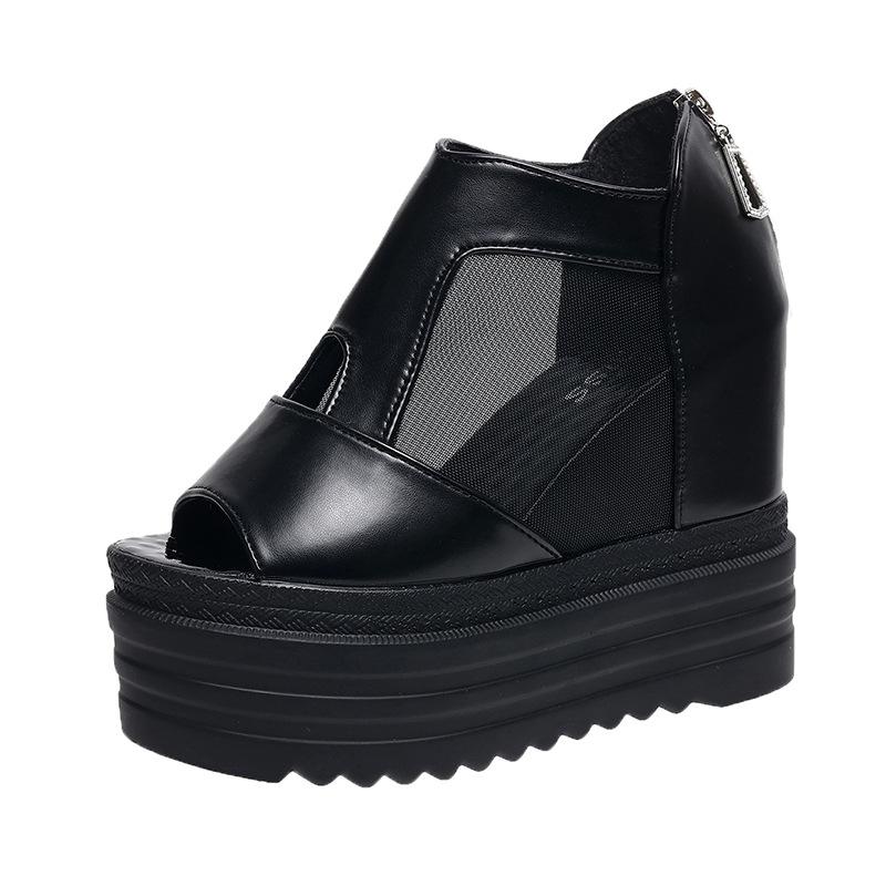 Fashion Comemore New Peep Toe High Heels Gladiator Sandals Women Platform Shoes Summer Fashion Lace Breathable Wedges Sandal Single Shoe