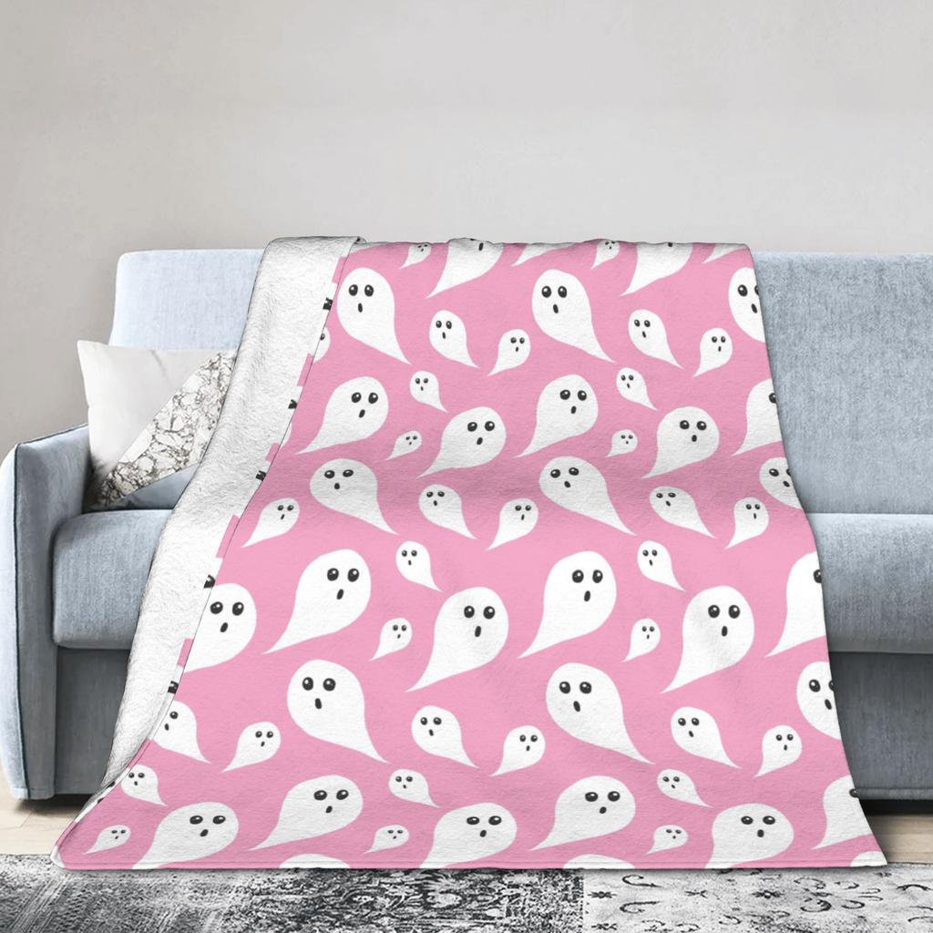 Halloween Pattern Ghosts Pumpkin Blankets Coral Fleece Plush Summer Air Conditioning Warm Throw Blanket for Bed Car Rug Piece