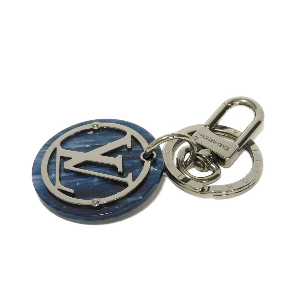 Used 12564 Portocle LV Tokens MP2721 7950 LV Signature Marble Silver Key Ring with LV Circle Blue, Men's from Japan