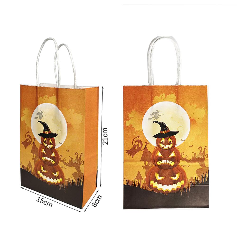 6 יחידות שקיות ממתקים נייר ליל כל הקדושים שקיות מתנה רפאים דלעת לילדים חבילת טריק או פינוק אספקת קישוט מסיבת ליל כל הקדושים