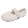 Gentle Fairy Wind 2025 Autumn and Winter Lamb Wool Shoes Female Wear Versatile Flat Bottom Pregnant Women Warm Bean Cotton Shoes