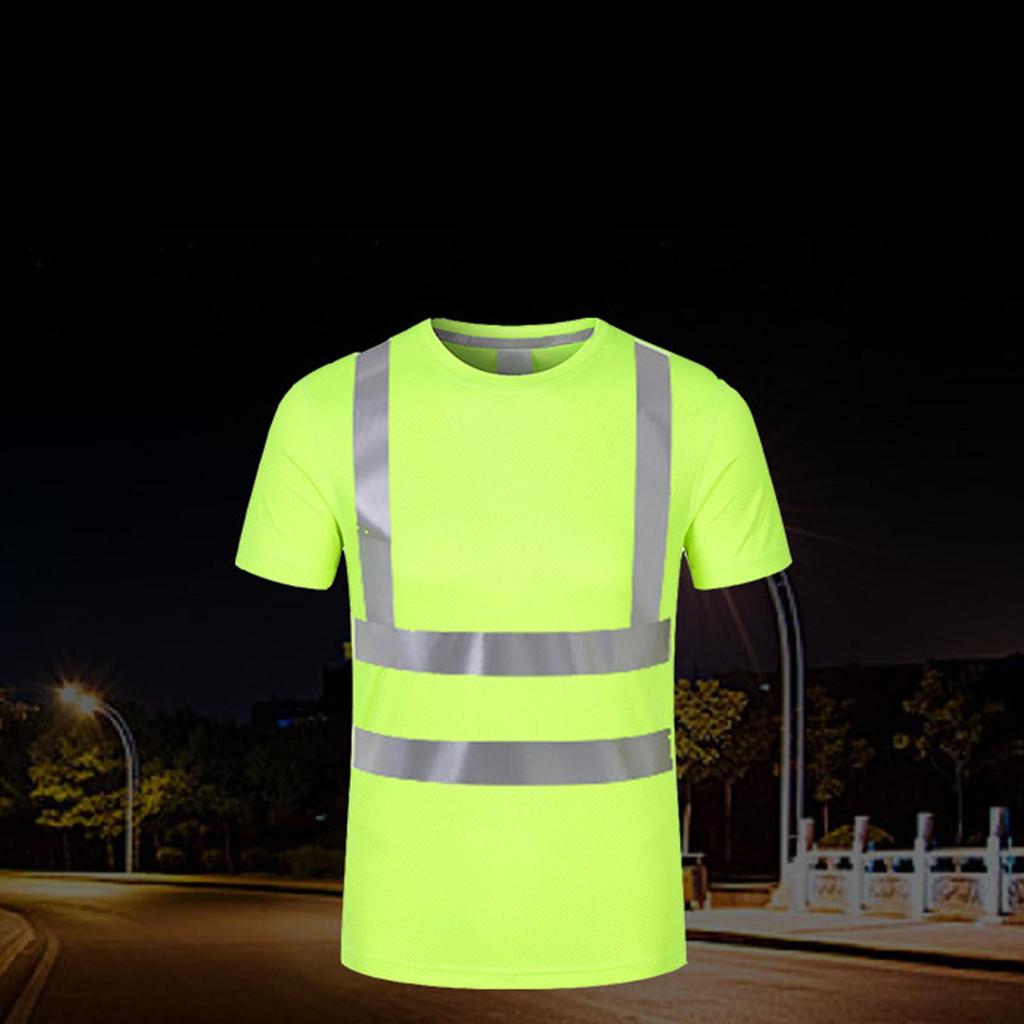 T Shirt High Visibility Short Sleeve Work Reflective Breathable Quick Dry Unisex Apparel