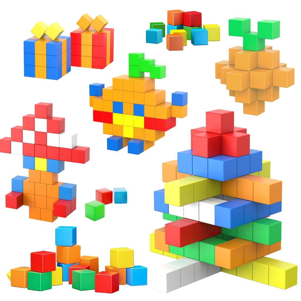 AOMIKS Magnetic Magnetic Educational Magnetic Large 3D For STEM Brain Safe Material Blocks, 45PCS, Cube, Toy, Blocks, 30mm, Size, Puzzle, Toddlers,
