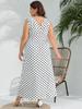 Aesthetic Vintage Loose Plus Size Sling Dress Women Fashion Casual Slim Polka Dot V Neck Dresses Female Design Sleeveless Off Shoulder Clothing Lady