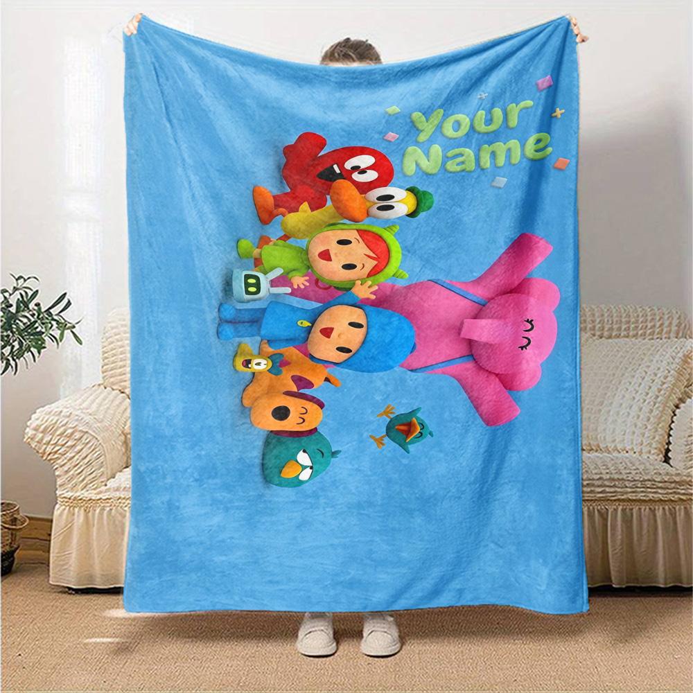Pocoyo Personalized Text Blanket Throw Personalized Blanket Durable Comfort Throw For Sofa Seaside Office Chair Chair Four Seasons Multipurpose