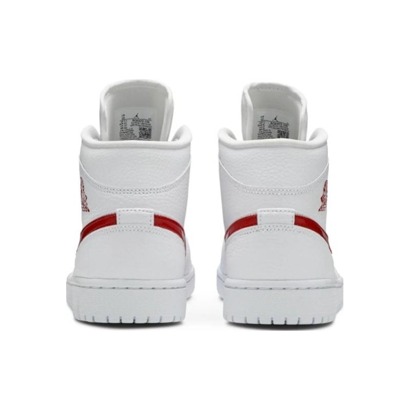 Air Jordan 1 Mid 'White University Red' Women's Jordan BQ6472-106