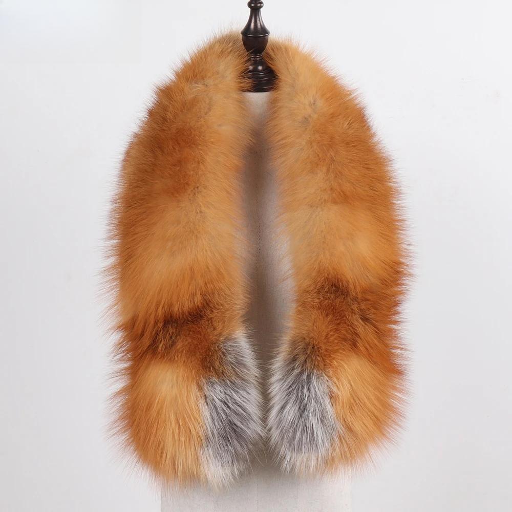 New Winter Lady Natural Luxury Real Fox Fur Scarf Shawl Full Pelt Warm Soft  Genuine Fox Fur Scarves Women Real Fur Muffler