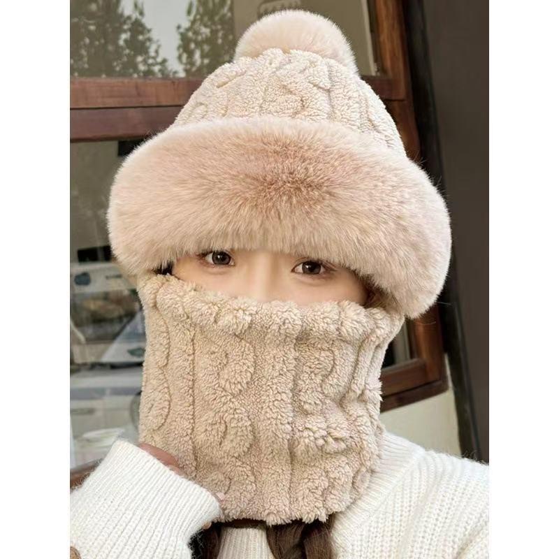 Winter Winter Ear Protection Mask Integrated Hat Outdoor Thickened Cycling Fleece Windproof Cycling Scarf Warm Baotou