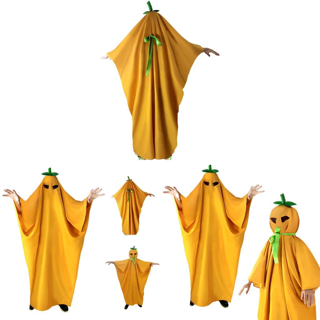 Halloween Pumpkin Cloak Cosplay Costume For Adults And Kids With Polyester Fabric For Party Dress Up