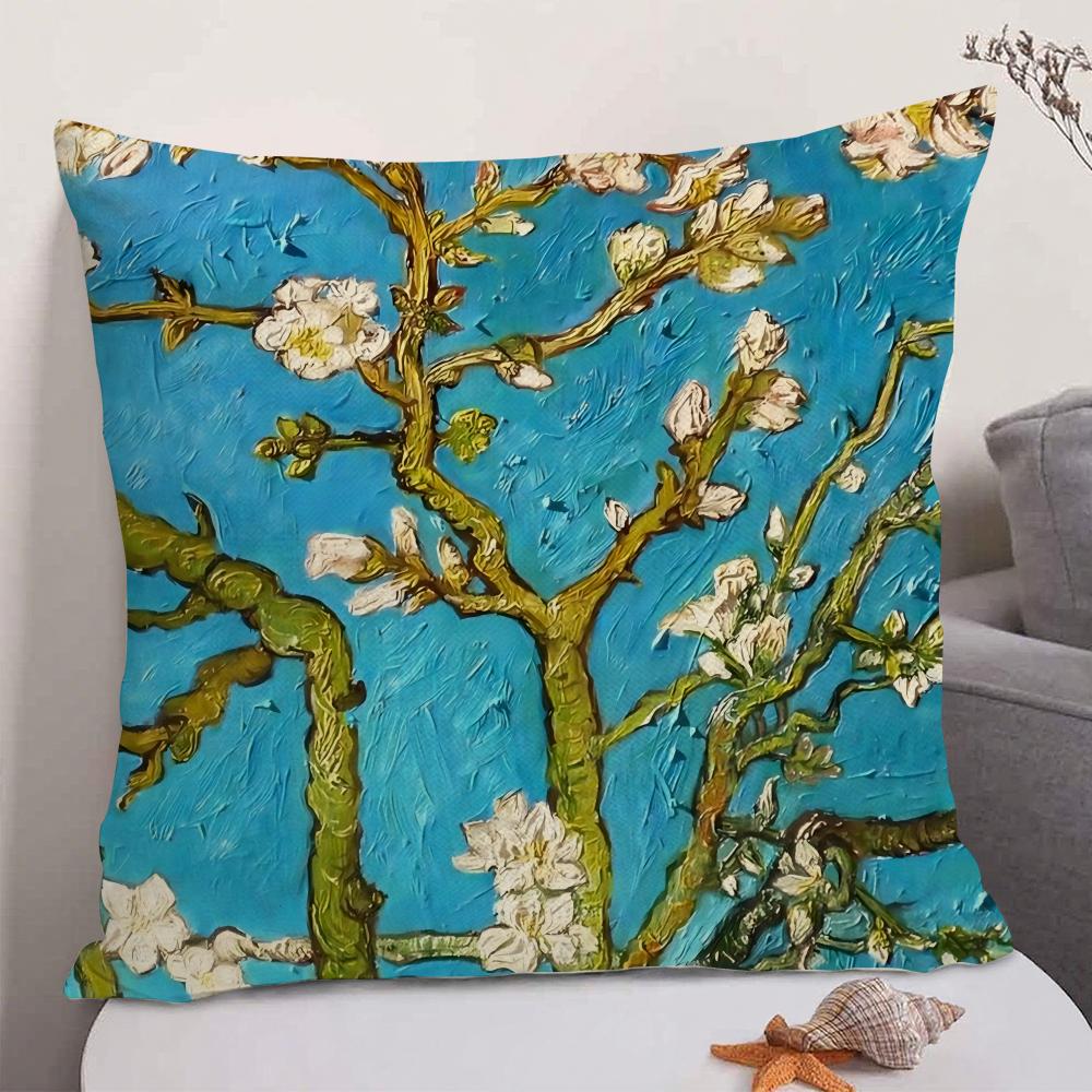 

Artist VVan Gogh Oil Painting Cushion Cover Natural Linen Organic Fabric DoubleSided Printing Sofa Home Decor Gift Pillow Case 30X30cm