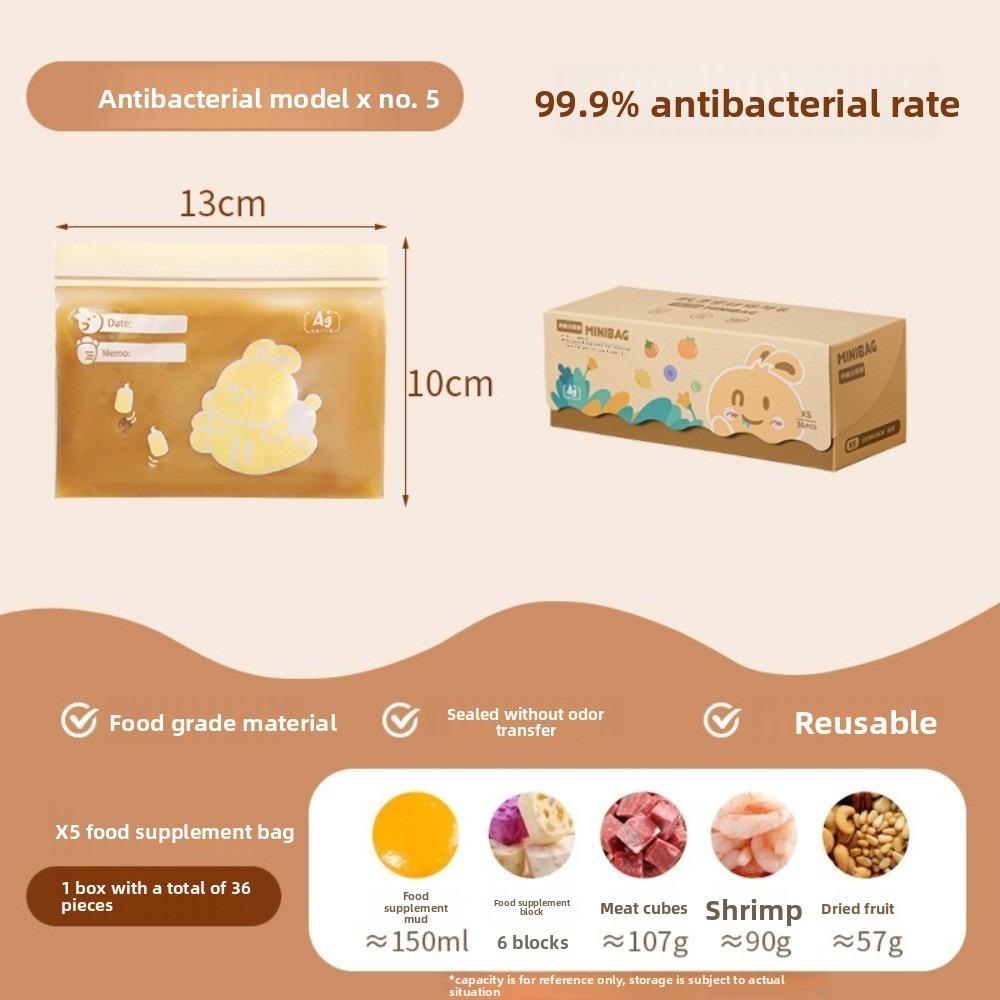 36pcs/box Transparent Sealing Bag Reusable Self-sealing Fresh-keeping Bag Food Grade Food Storage Bag Refrigerator Storage