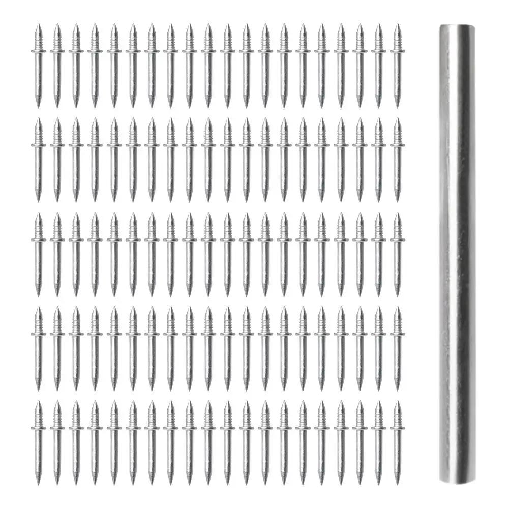 50/100 STuks Dubbelkoppige Plintdraad Naadloze Nagelmof Metaal Geen Plint Handgereedschap Draad Tape Nagel Speciale Markering E3G3