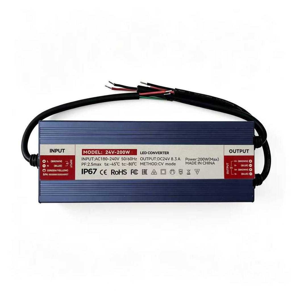 IP67 Outdoor Waterproof Constant Voltage Driver, 12V/24V, 60W-600W Power Supply with Full Potting