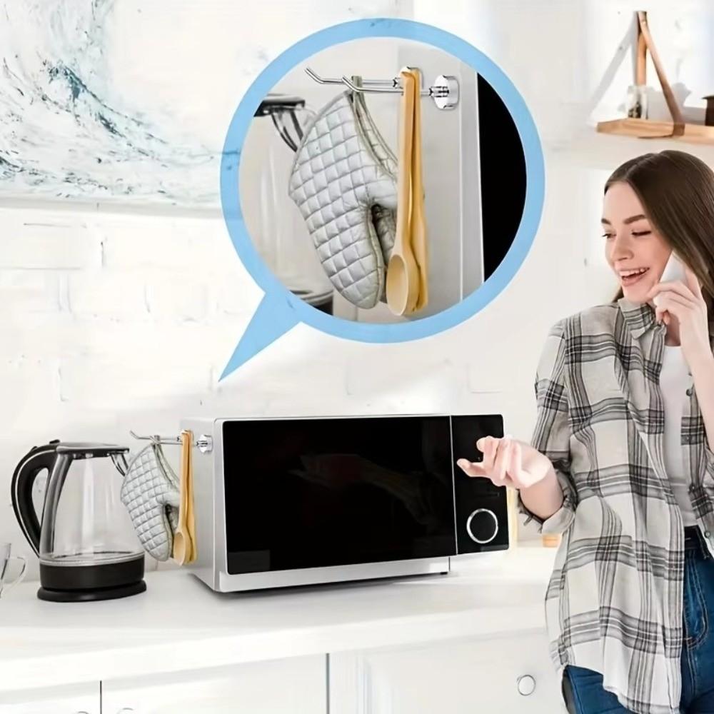 1/5PCS Wall-mounted Metal Strong Magnetic Hook Magnet Holder  Kitchen Bathroom Accessories