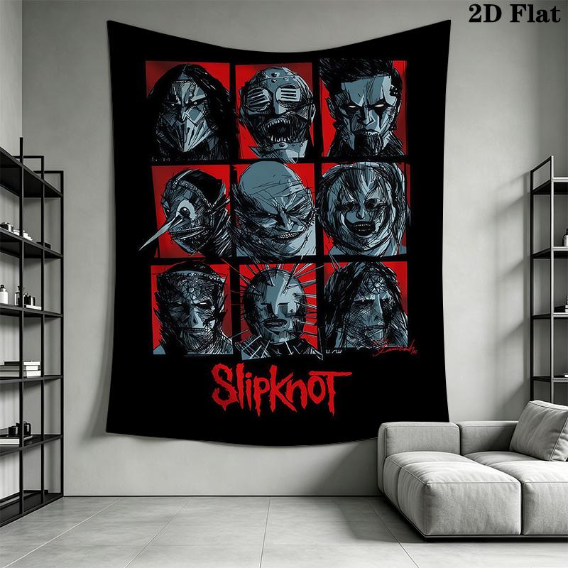Slipknot Wall Tapestry Bold Room Tapestry Background Cloth Fashion Print Atmospheric Background Cloth Wall Covering Decoration Home Decor