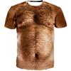 Men's 6-pack Abdominal Muscle T-shirt 3D Printed Short Sleeved Fitness Running Sports Casual Loose Short Sleeved Comfortable Shi